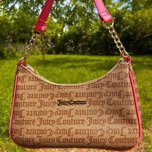 Juicy Couture Shoulder Purse Bag, Brown,Hot Pink “USED WITHOUT TAGS”